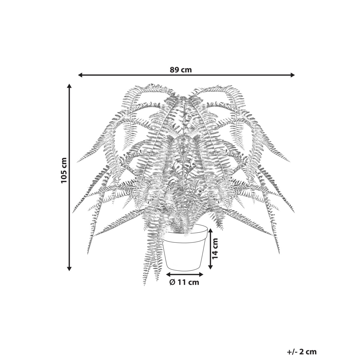 Sztuczna roślina FERN LEAF PLANT Zielony