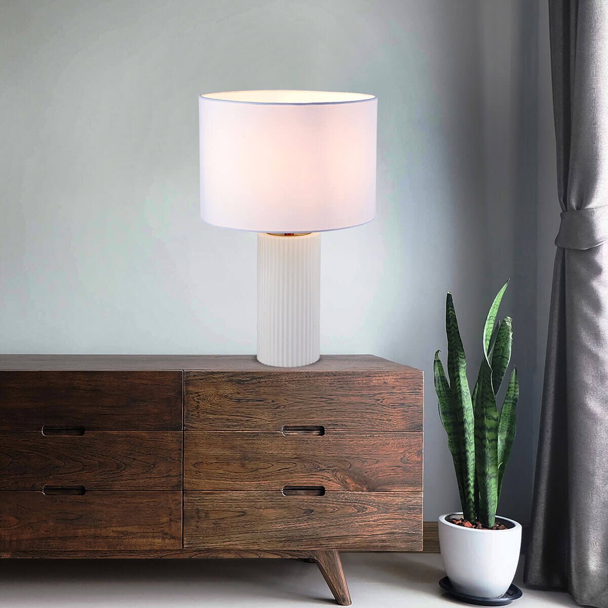 Stolikowa lampa abażurowa Tokio LP-787/1T biała Light Prestige do jadalni