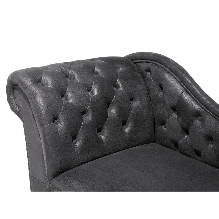 Szezlong eko zamsz prawostronny szary NIMES