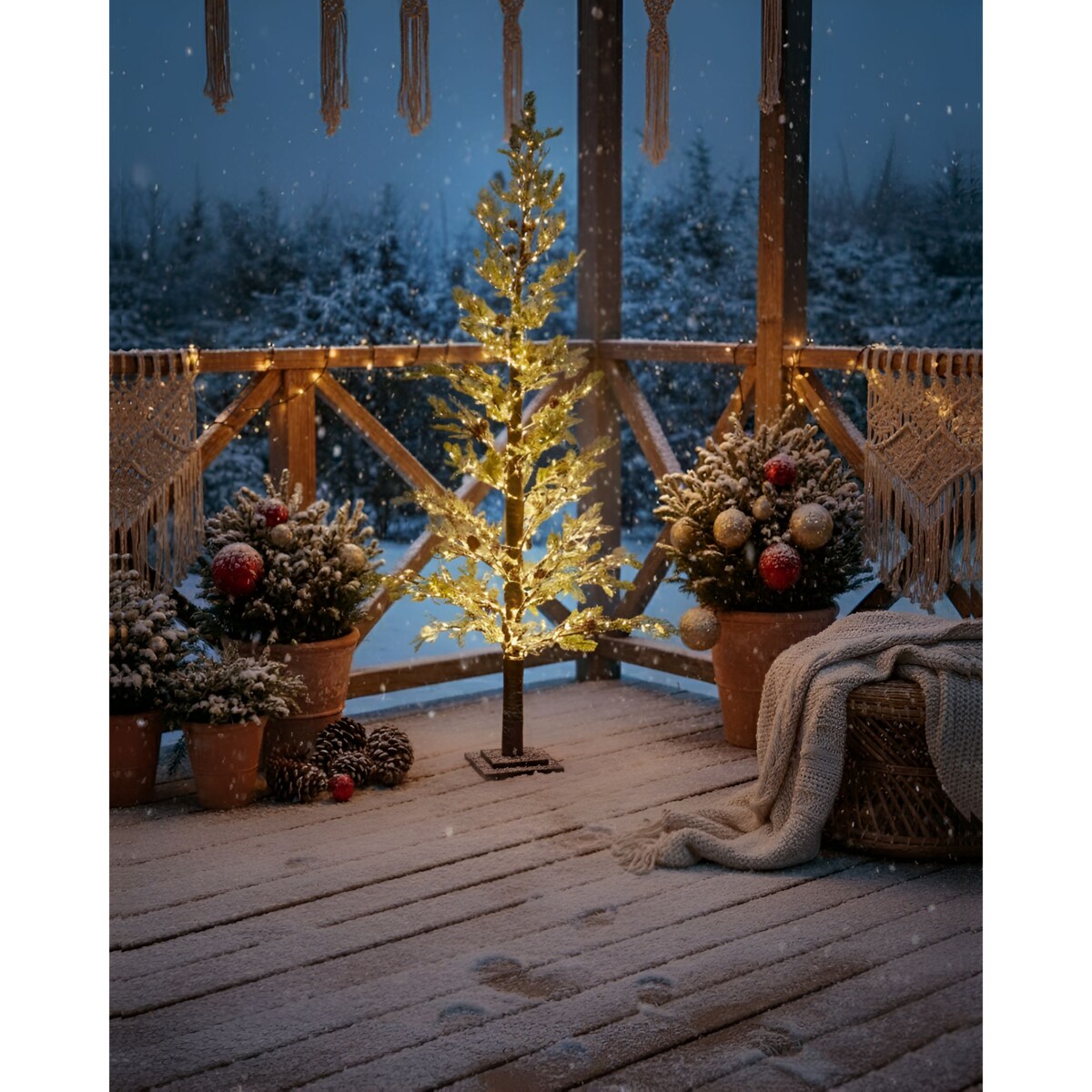 Dekoracja ogrodowa LED GRENIVIK Choinka 245 cm Biały