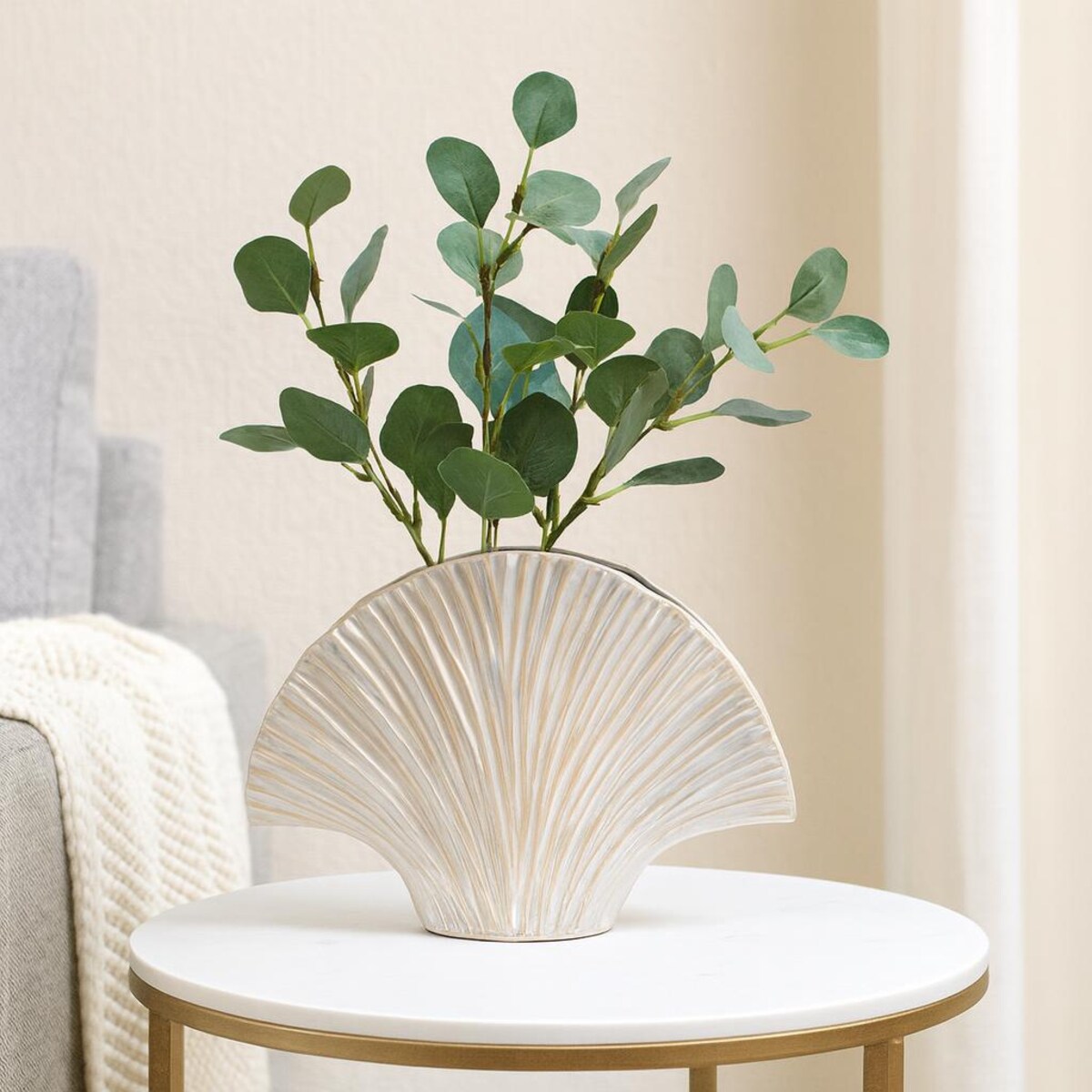 Doniczka ceramiczna PERLY, biała, 27x8x19 cm