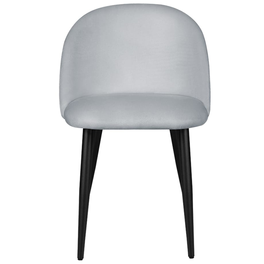 Krzesło tapicerowane do salonu jadalni welurowe velvet szare nowoczesne