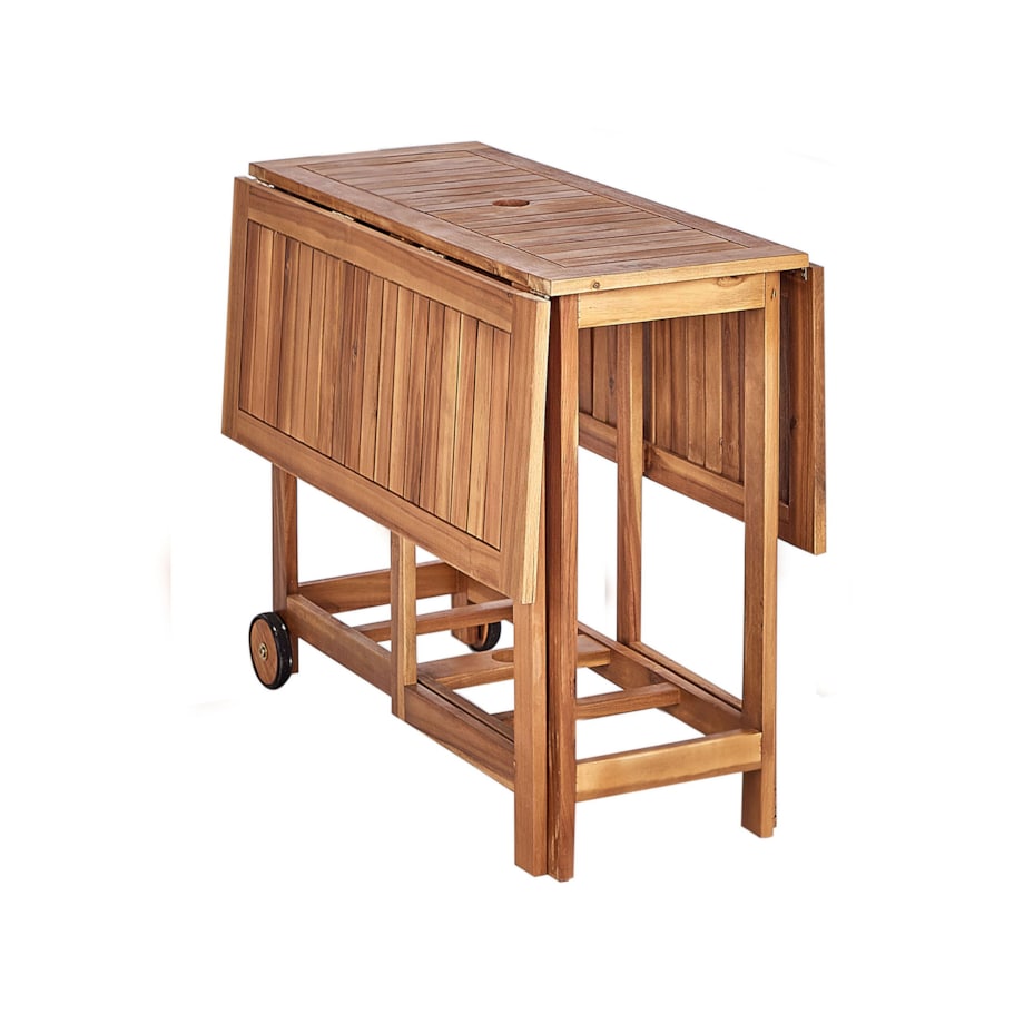 Zestaw ogrodowy dla 4 osób FRASSINE z parasolem (12 opcji do wyboru) Drewno akacjowe Naturalny