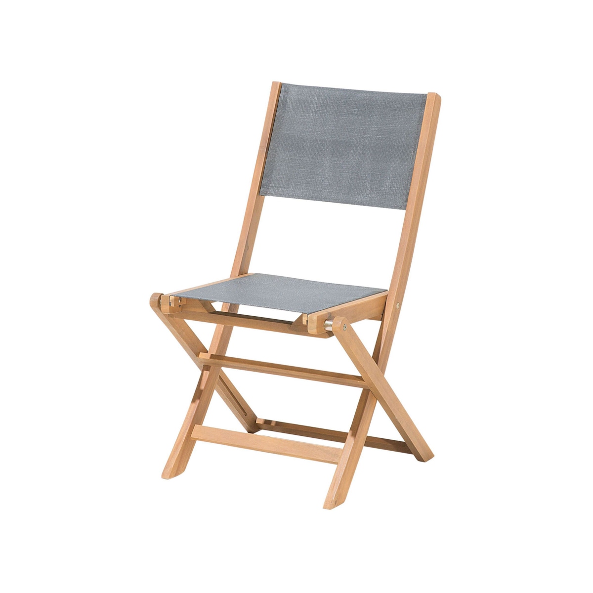 Zestaw 2 krzeseł ogrodowych akacjowy jasne drewno z szarym CESANA