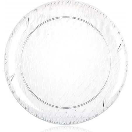 Taca lekka przezroczysta do serwowania TALERZ okrągła 35 cm plastikowa