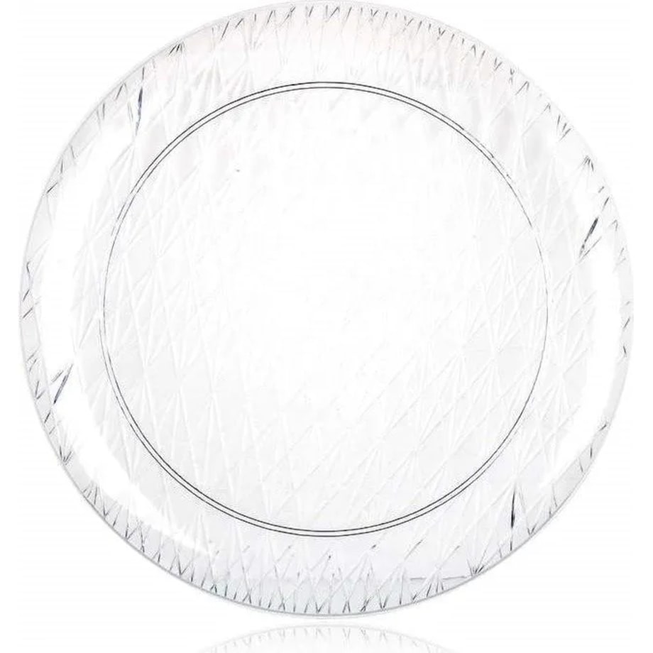 Taca lekka przezroczysta do serwowania TALERZ okrągła 35 cm plastikowa