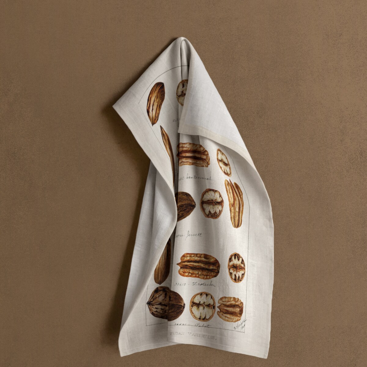 ścierka kuchenna lniana - orzechy włoskie 50x70 cm