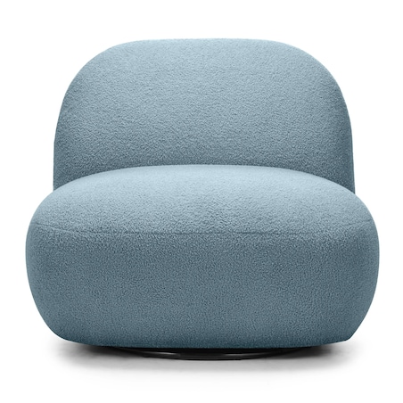 Fotel obrotowy 73x85x85 cm TENNO-3 bouclé niebieski