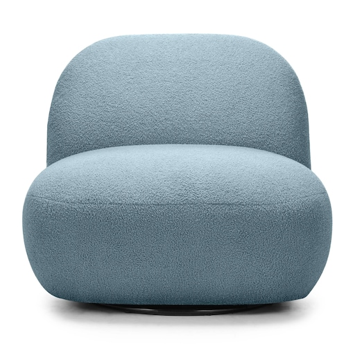 Fotel obrotowy 73x85x85 cm TENNO-3 bouclé niebieski