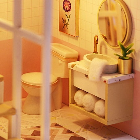 Miniaturowy domek - Śniadanie pod pergolą