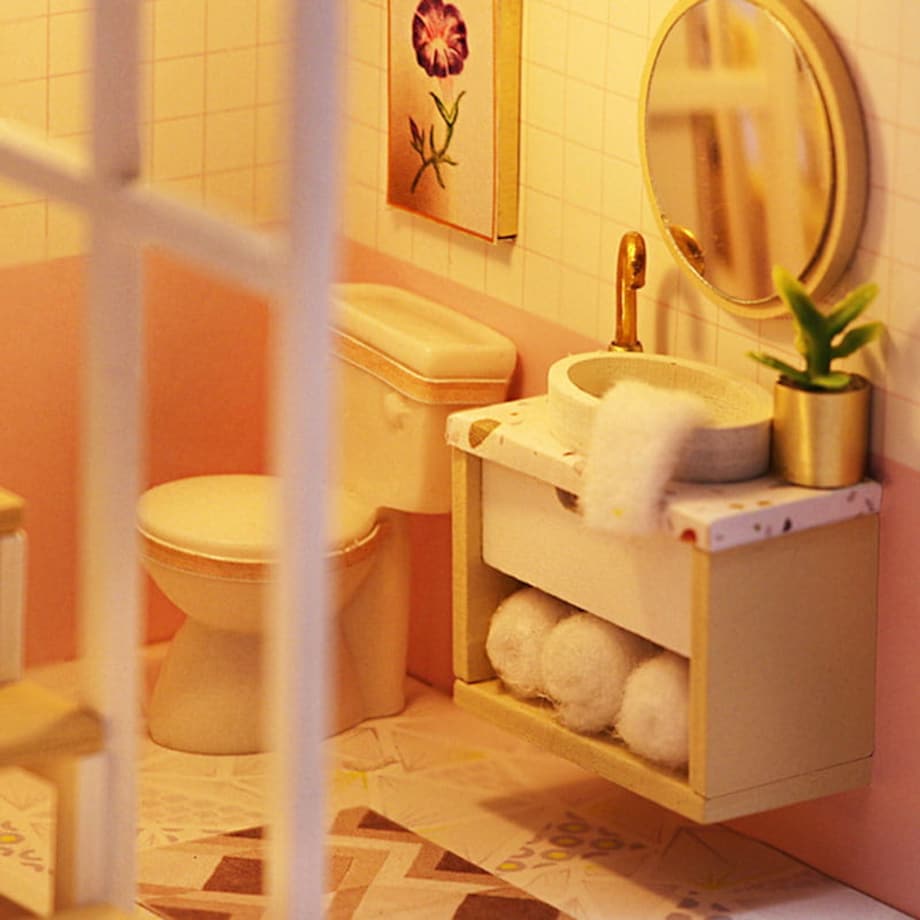 Miniaturowy domek - Śniadanie pod pergolą