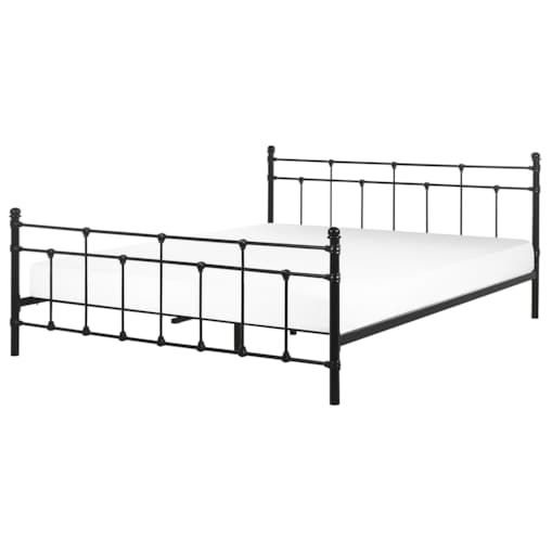 Łóżko metalowe 160 x 200 cm czarne LYNX