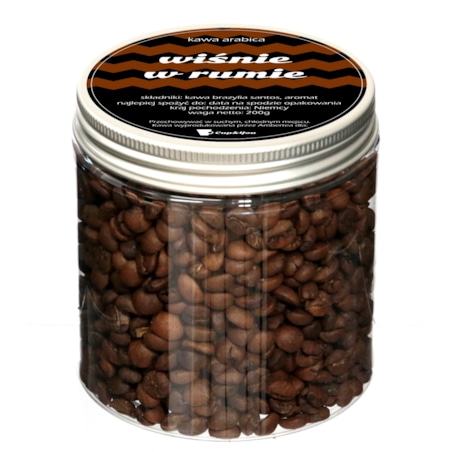 Kawa aromatyzowana smakowa WIŚNIE W RUMIE ziarnista ARABICA Cup&You 200g na prezent upominek dla kobiety mężczyzny faceta mamy taty żony męża