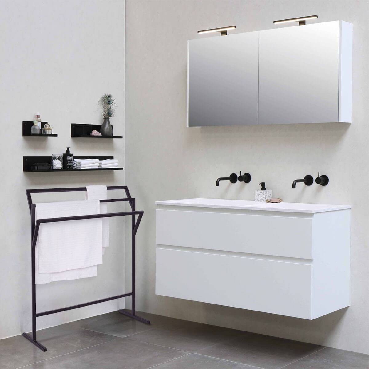 Potrójny wieszak na ręczniki Kaja Home KS-16 WIESZAK TOWEL III Kaja metalowy czarny