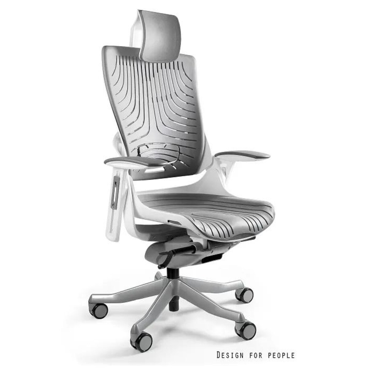 Fotel biurowy WAU 2 biały/szary elastomer