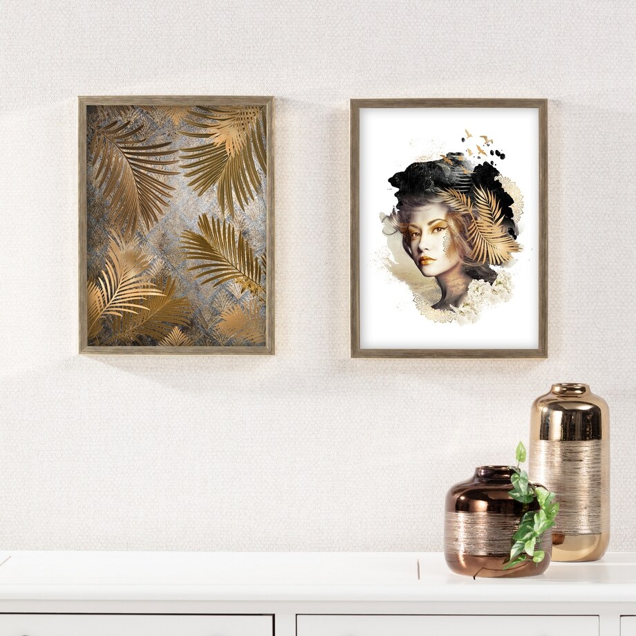 Obraz Woman 30x40cm gold, 30 x 40 cm