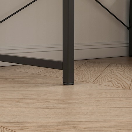 Biurko komputerowe stolik loft czarne industrialne z regałem półkami 120 cm