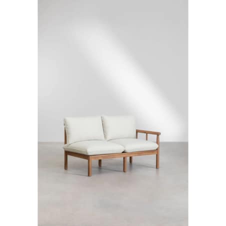 Zestaw ogrodowy: 5-osobowa sofa narożna, fotel i stolik kawowy z drewna akacjowego Melvin