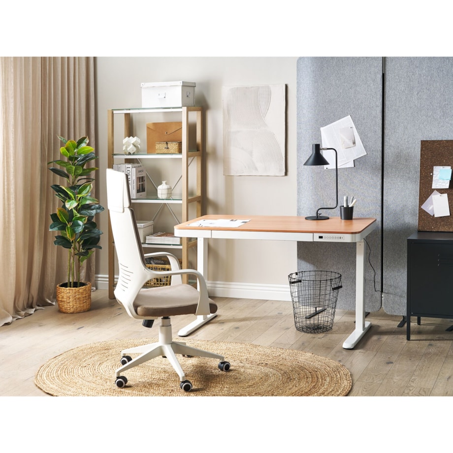 Biurko regulowane Elektryczny 120 x 60 cm Jasne drewno KENLY
