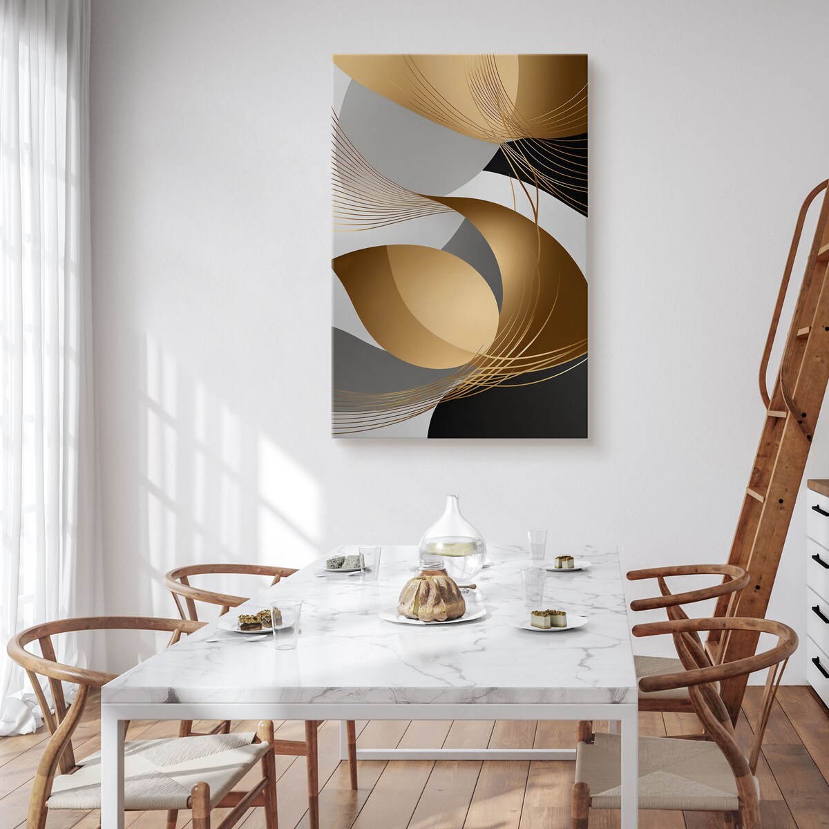 OBRAZ NA PŁÓTNIE ORNAMENTY NOWOCZESNY WZÓR ABSTRAKCJA GLAMOUR 80x120cm