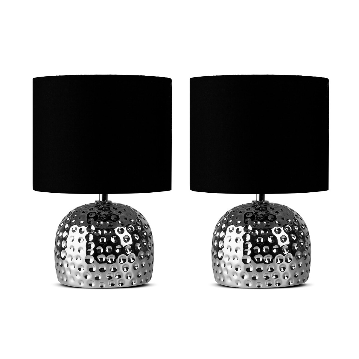 KONSIMO FRAGI Lampa stołowa 2szt., kolor czarno-srebne