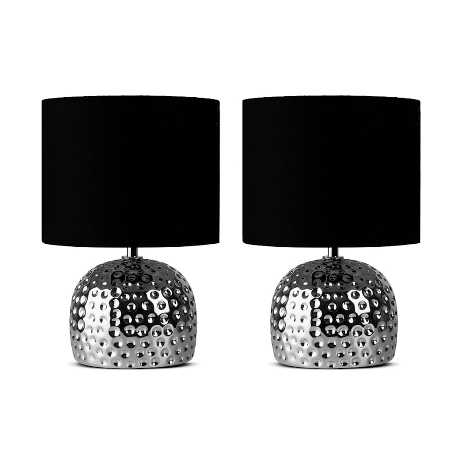 KONSIMO FRAGI Lampa stołowa 2szt., kolor czarno-srebne