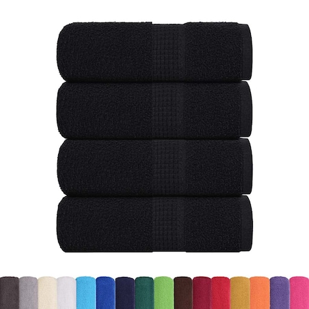 vidaXL Ręczniki, FROGN, 4 szt., czarne, 30x30 cm, 360 g/m²