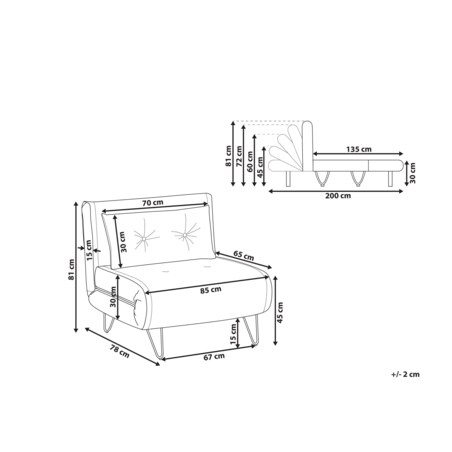 Sofa welurowa rozkładana różowa VESTFOLD