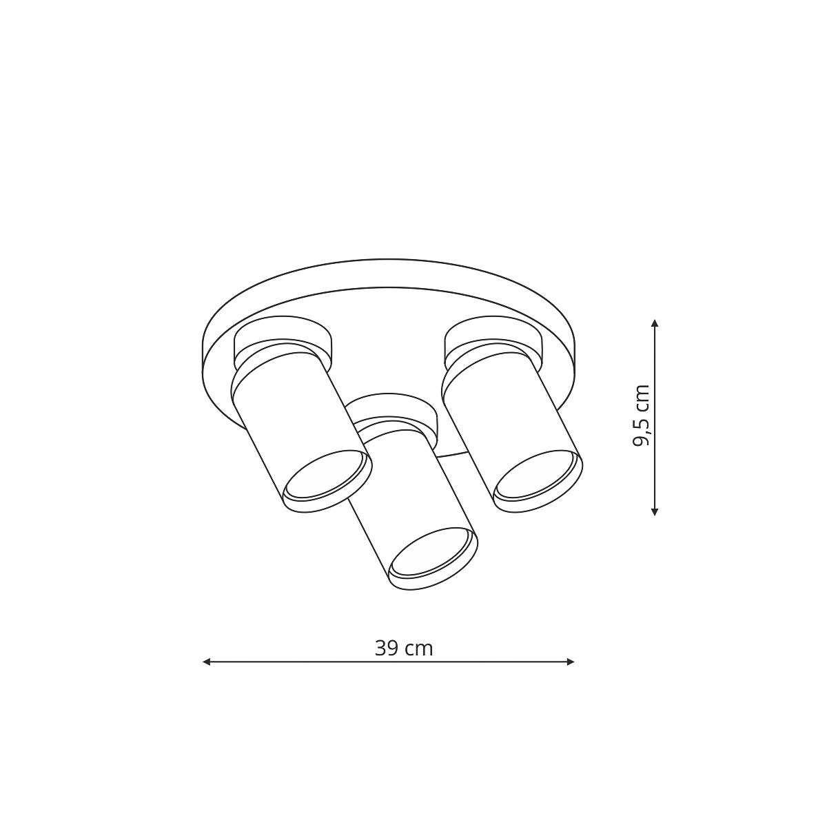 Plafon Light Prestige Pointa czarny 3 x GU10 1 szt.