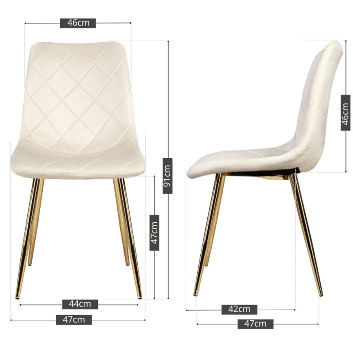 Krzesło tapicerowane beżowe welurowe pikowane glamour złote nogi