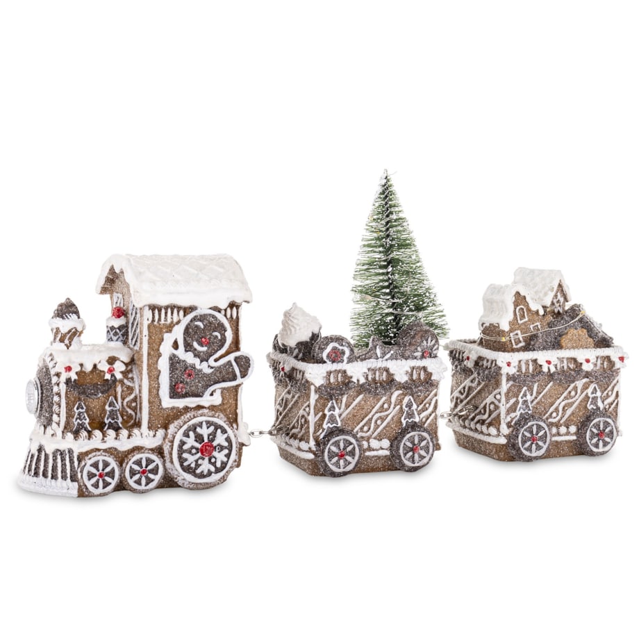 Dekoracja - pociąg piernikowy LED 19x45x10,5 cm TRENA