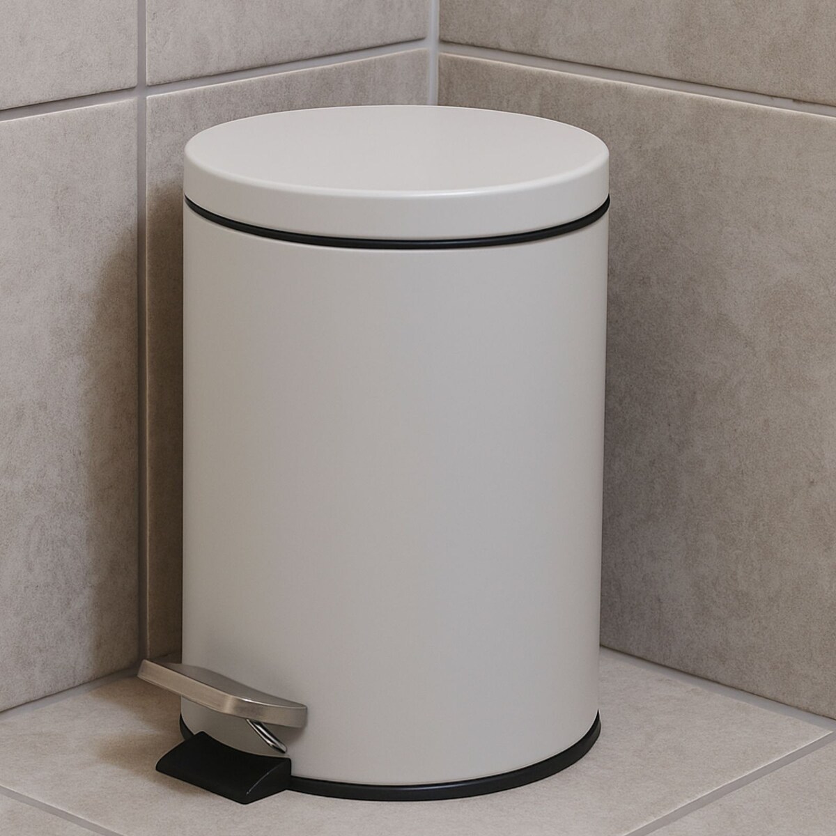 Kosz na śmieci NONI metalowy z pokrywą, 3 l