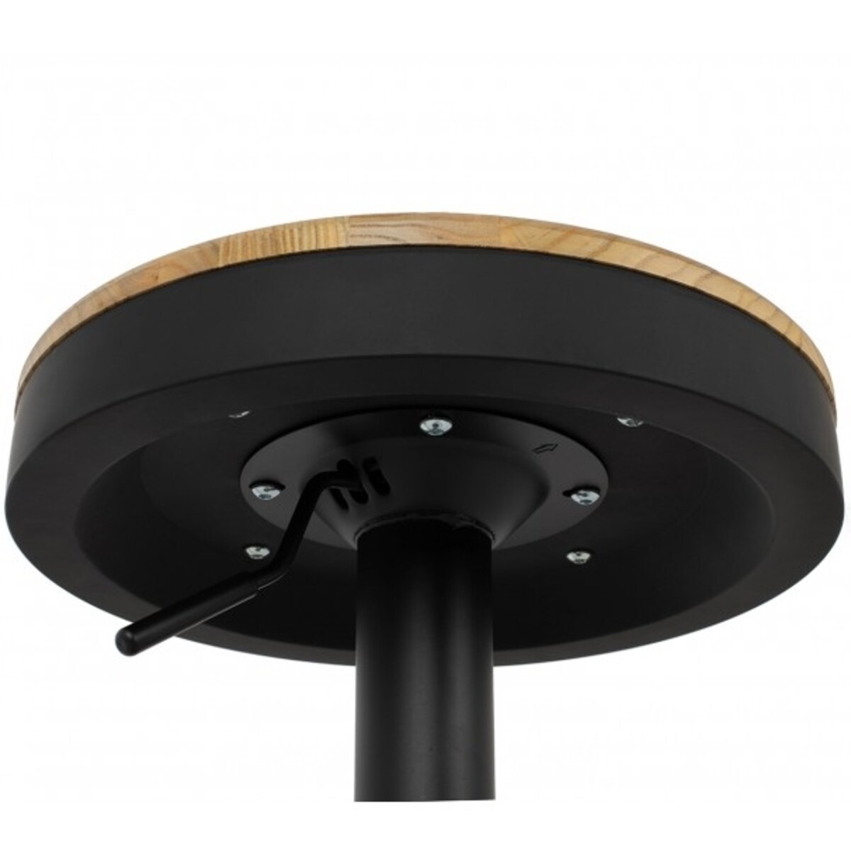 Stołek okrągły Volt KH010100953 z regulacją czarny drewniany