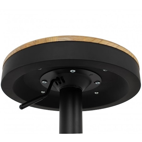 Stołek okrągły Volt KH010100953 z regulacją czarny drewniany