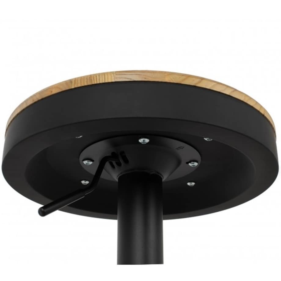 Stołek okrągły Volt KH010100953 z regulacją czarny drewniany