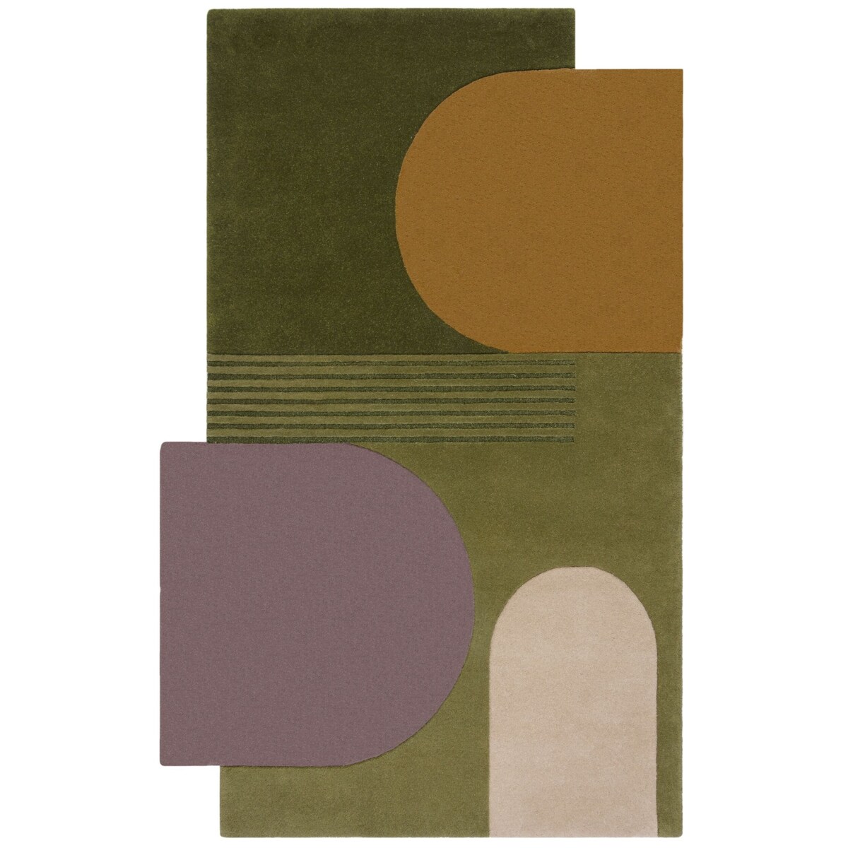 Dywan Wełniany Abstract Lozenge Zielony Wielokolorowy 200x290