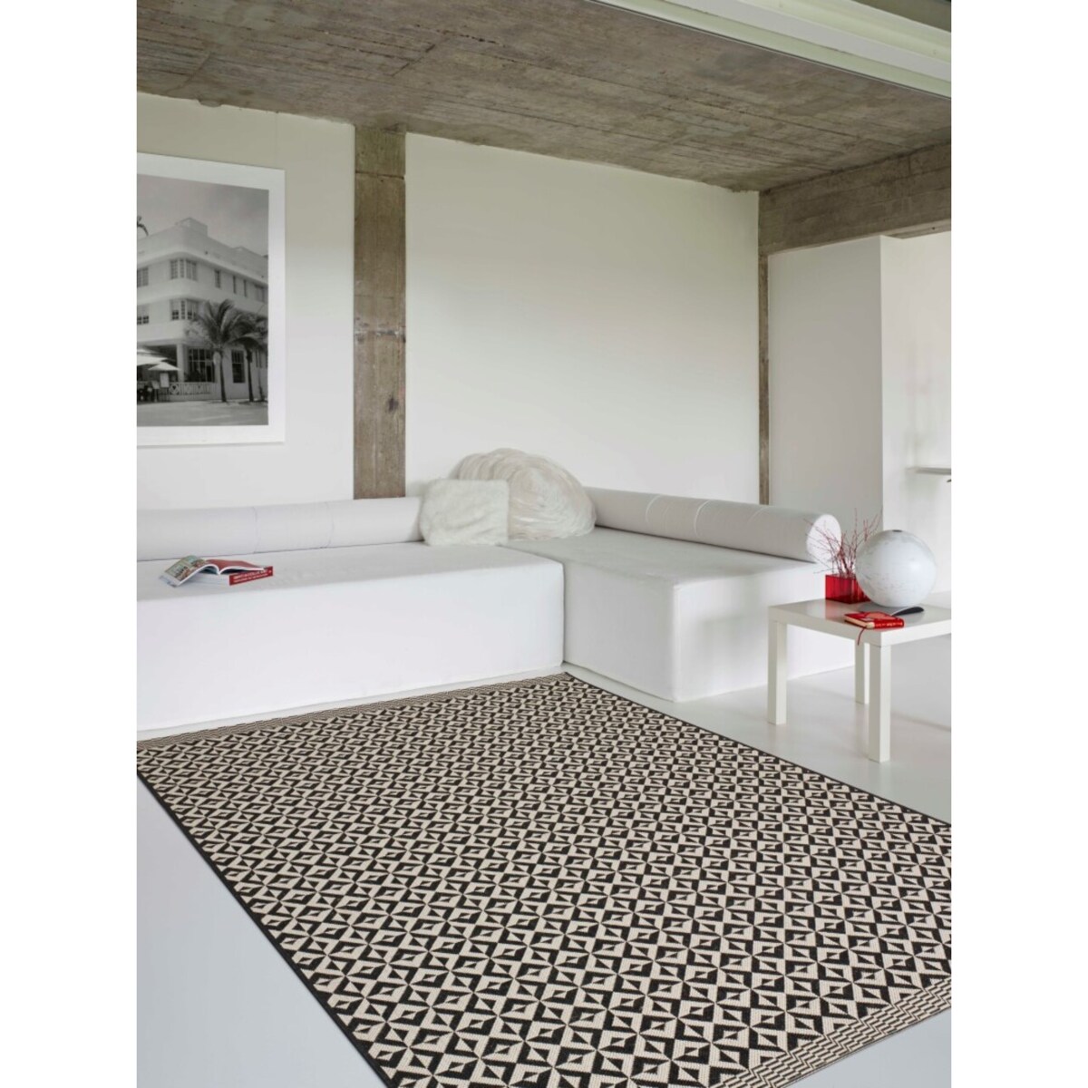 Dywan Modern Geometric black/beige 120x170cm, 120 x 170 cm