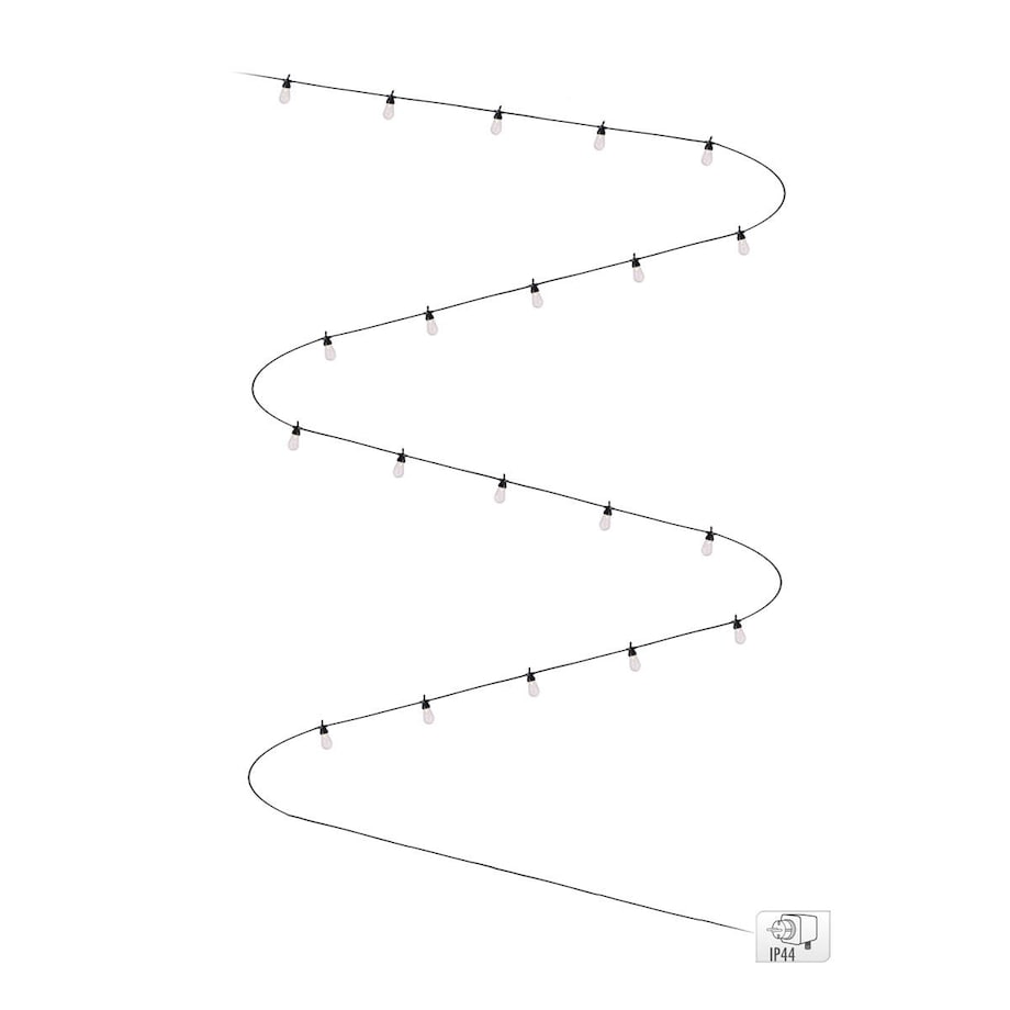 Lampki balkonowe na sznurze 12,5 m, 20 lampek, ciepłe światło LED
