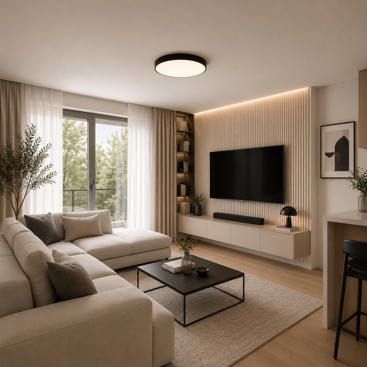 Lampa Sufitowa Łazienkowa Tk Lighting Velis Czarny Plafon Led 40W Ip54 Zmienna Barwa, Ściemniany
