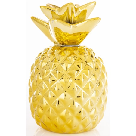 Skarbonka ceramiczna - 15x9x9 cm ANANAS złoty