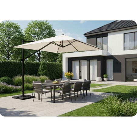 Parasol ogrodowy duży składany mocny pokrowiec 4,2m Plonos