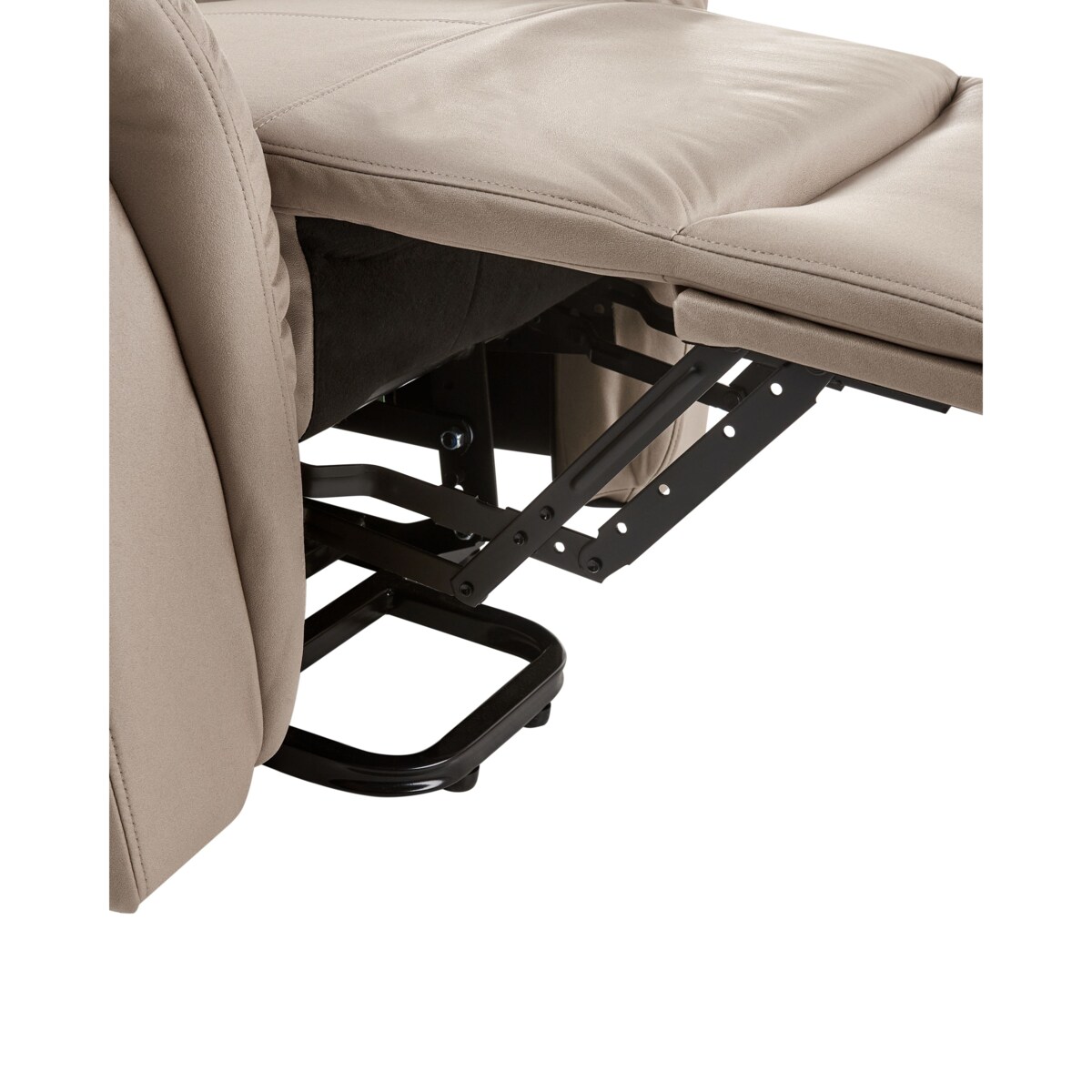 Elektryczny fotel rozkładany GLORIE Z masażem Ekoskóra Beżowoszary