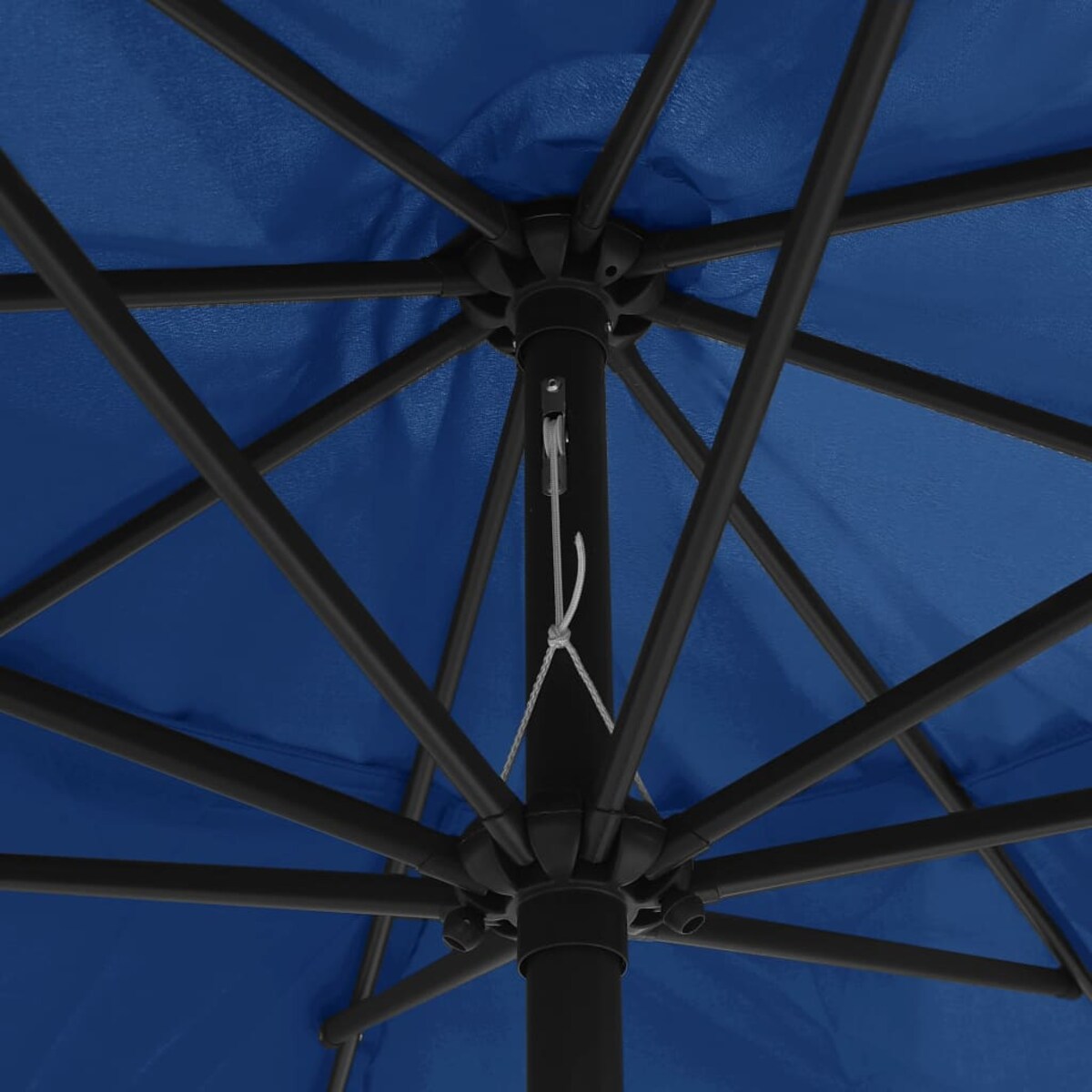 vidaXL Parasol ogrodowy na metalowym słupku, 390 cm, niebieski