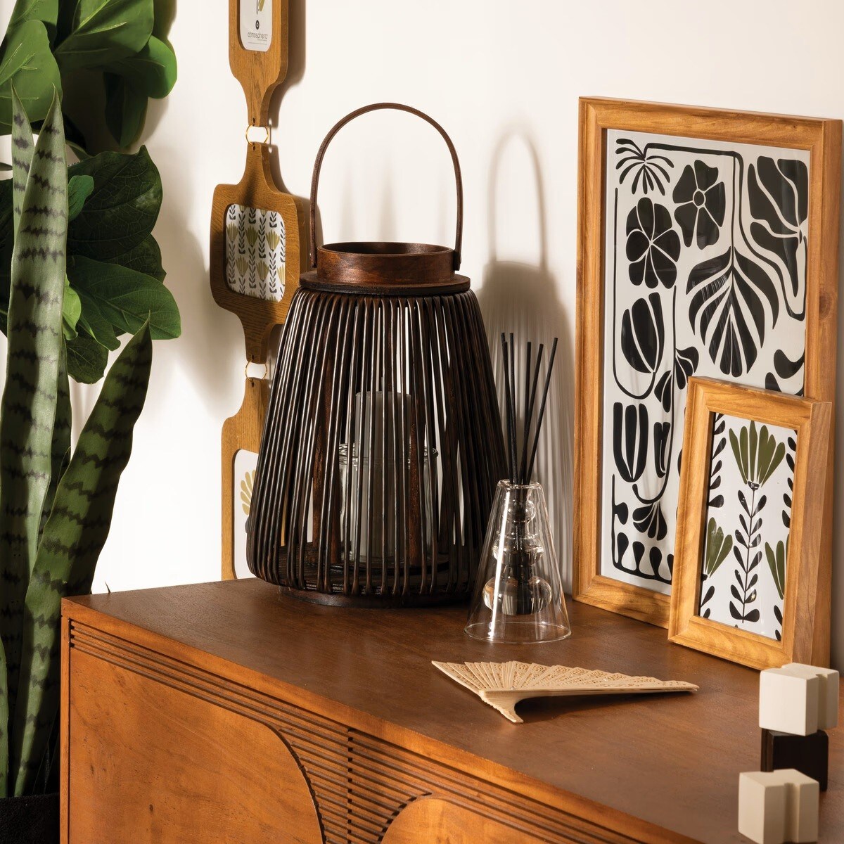 Lampion czarny z uchwytem Hopia 31 cm