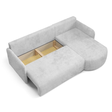 Nowoczesny Narożnik BON z funkcją spania, obity tkanina Cremona śmietankowy