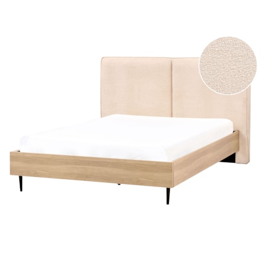 Łóżko Boucle IZERNORE 140 x 200 cm Beżowy