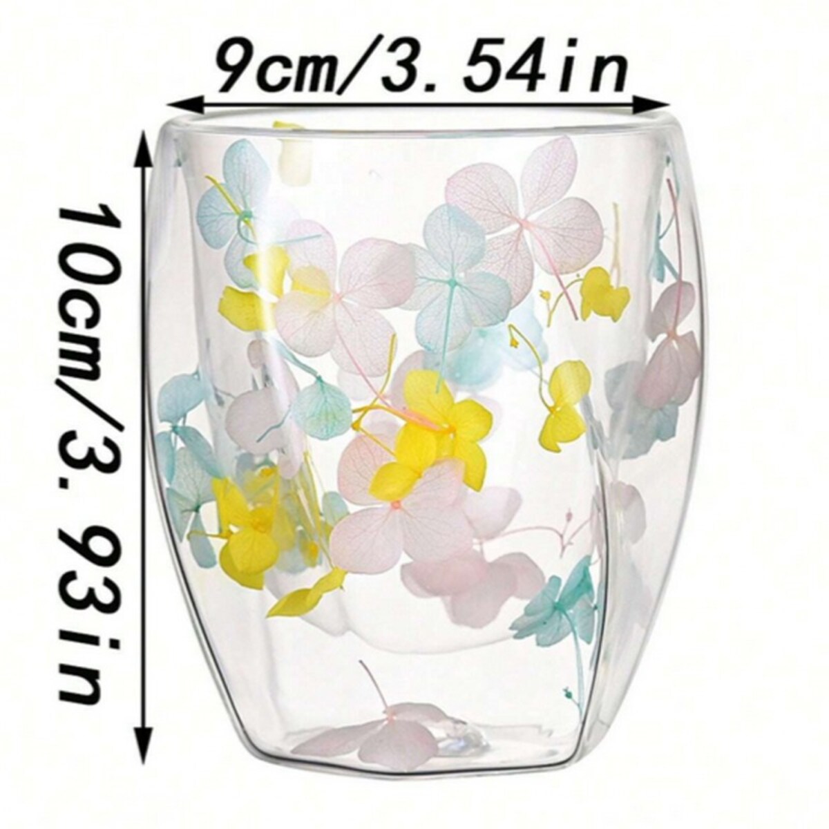 Szklanka termiczna z hortensją żółtą, niebieską i różową 250 ml 1szt SZK88