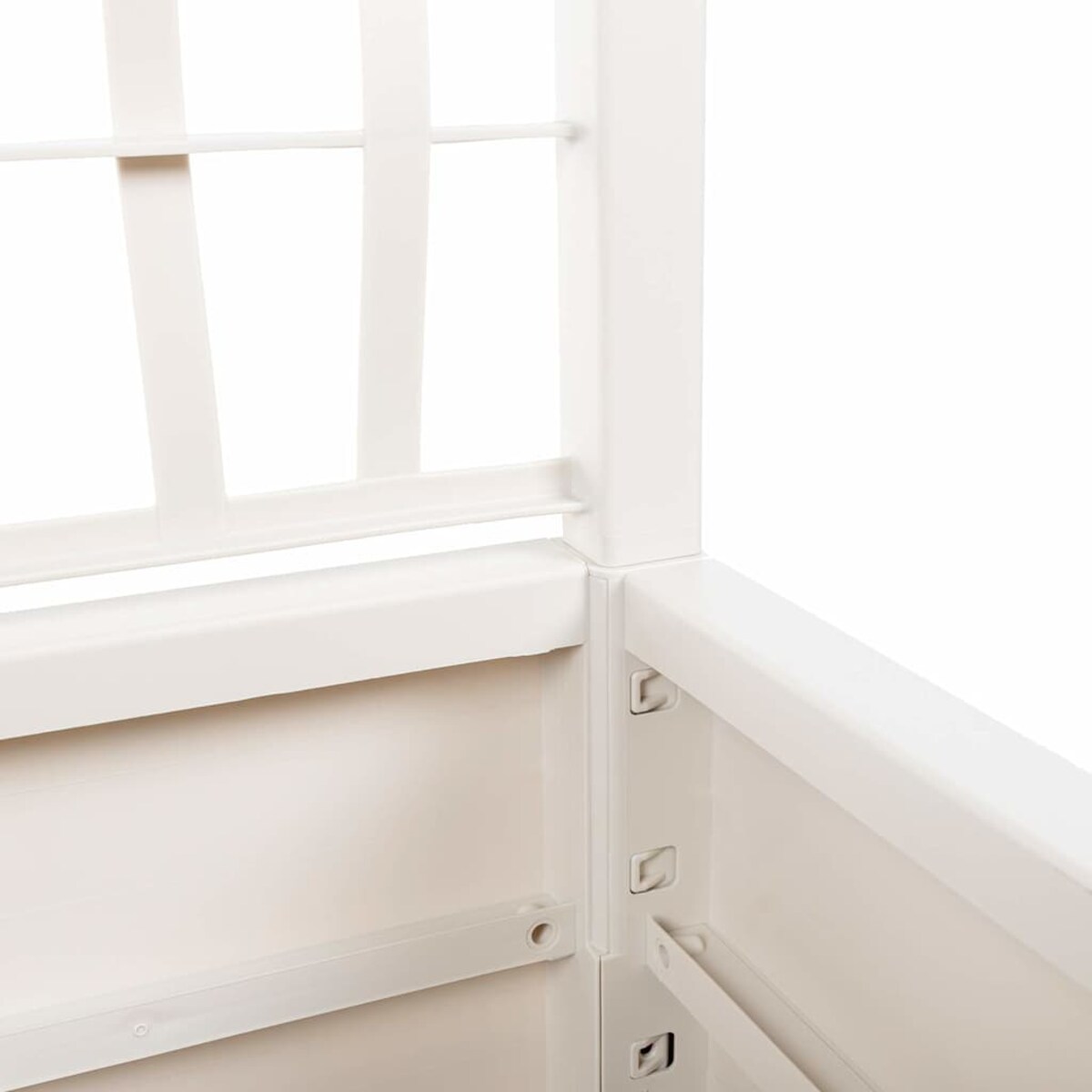 vidaXL Donica ogrodowa z kratką, biała, 80x36x140 cm, PP