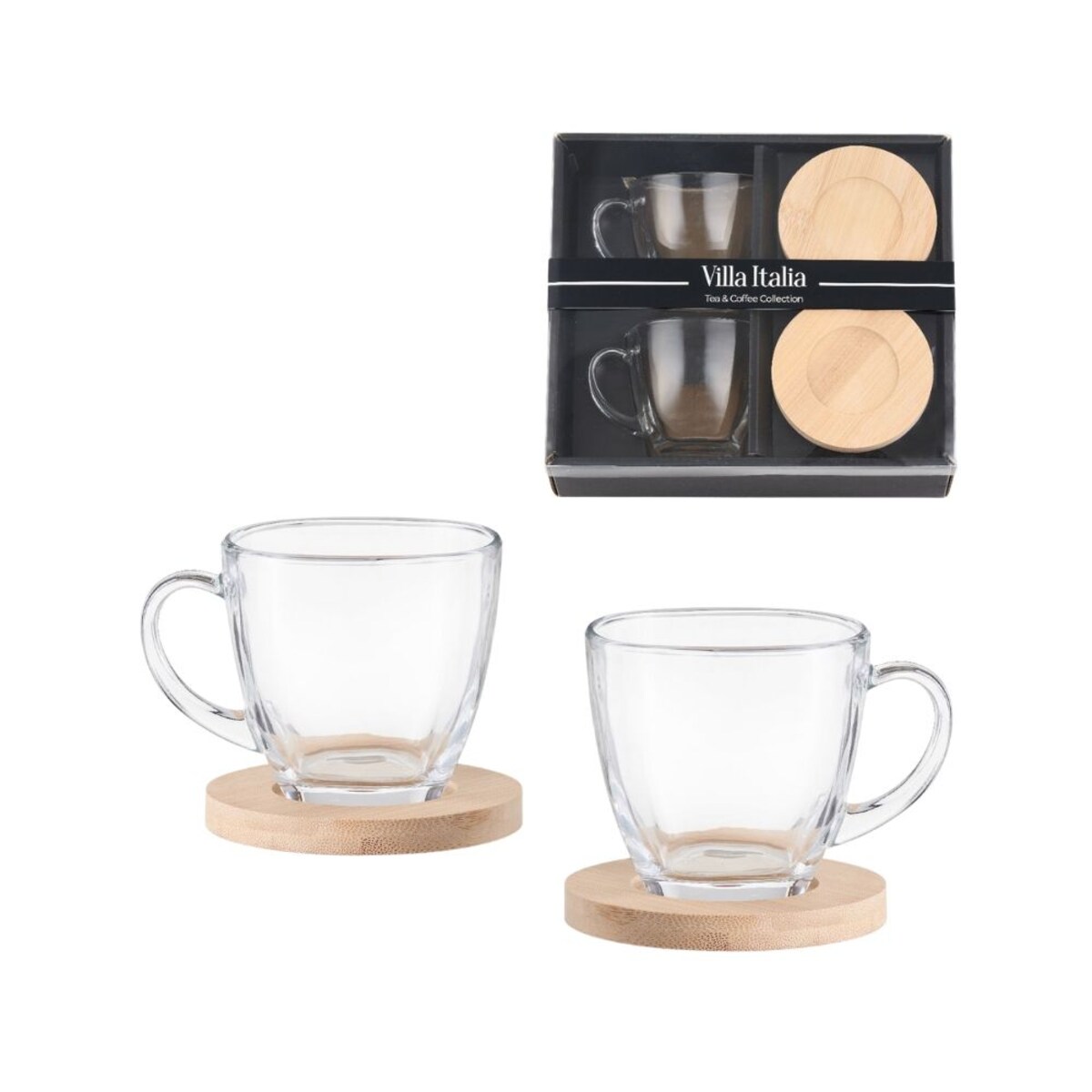 VILLA ITALIA Komplet filiżanek z podstawkami 2 sztuki Zestaw prezentowy SOREL