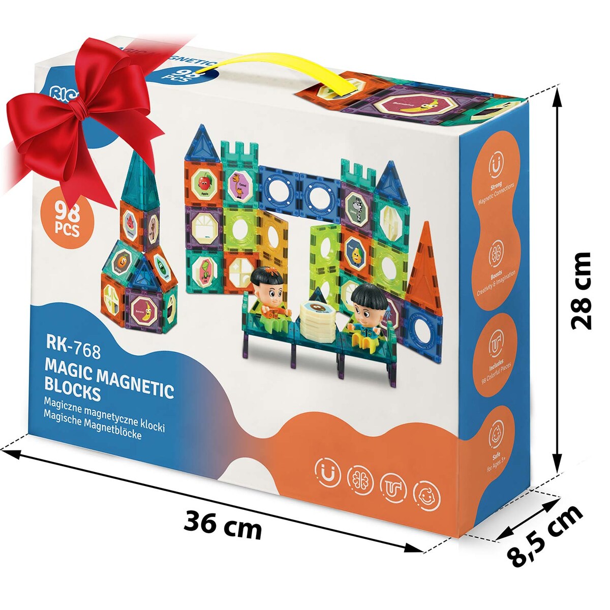 Klocki magnetyczne 3d edukacyjne dla dzieci Ricokids